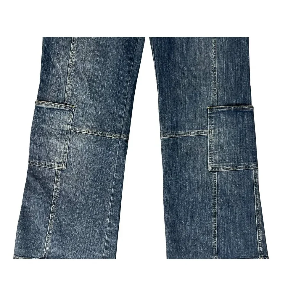 Vintage Ramilee Maternity Cargo Jeans Size 3 M/L 10/12? Stretch Denim Blue Used - Picture 16 of 16